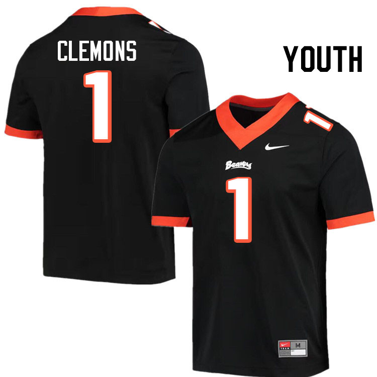 Youth #1 Darrius Clemons Oregon State Beavers College Football Jerseys Stitched-Throwback